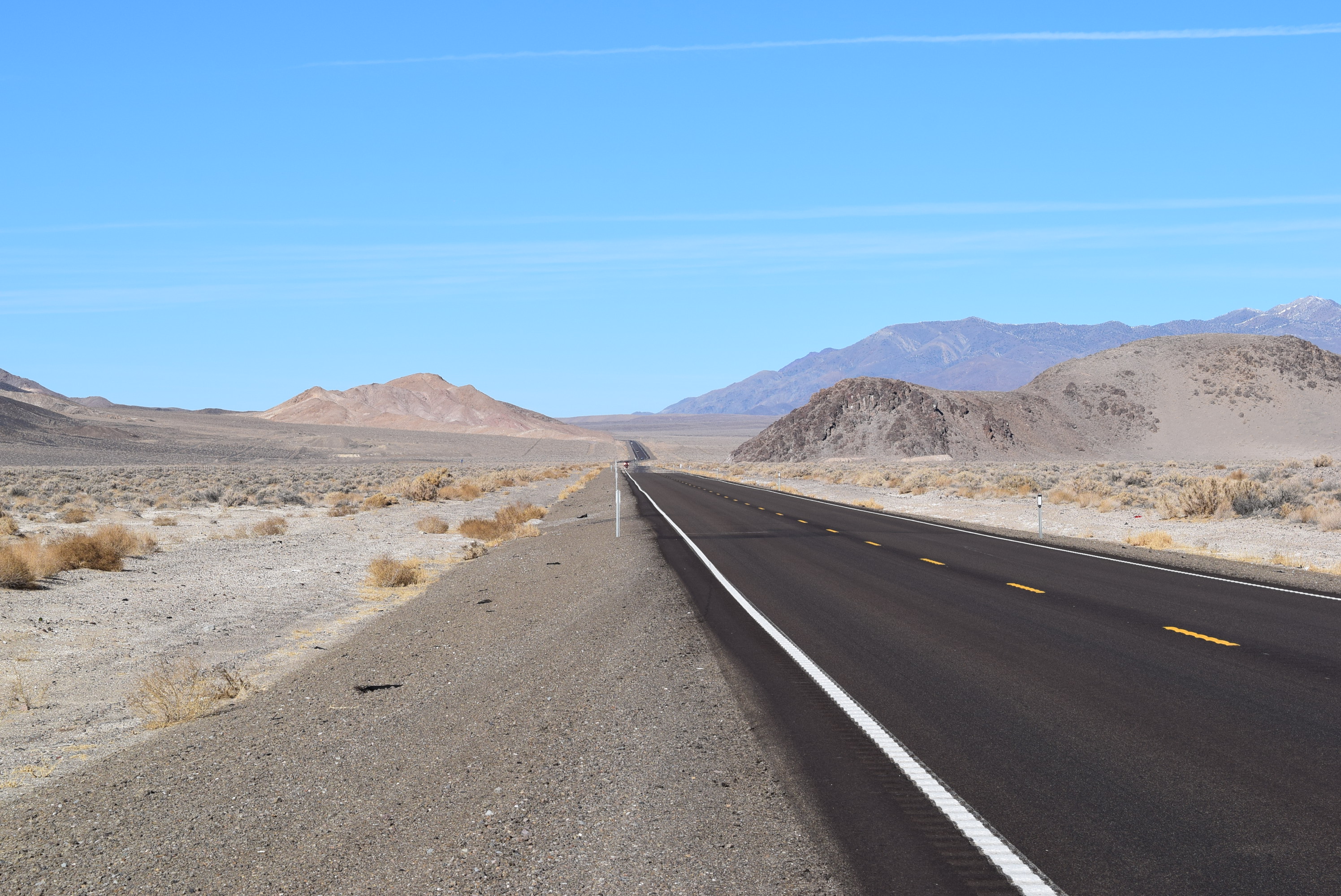Long, empty road. Highway 95, Nevada.